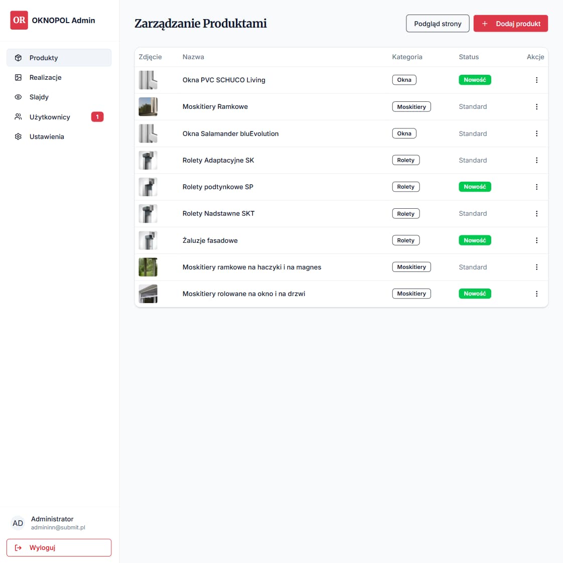 OKNOPOL Rzeszów – widok mobile